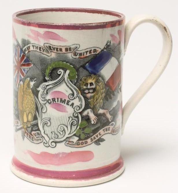A MID VICTORIAN SUNDERLAND LUSTRE POTTERY FROG MUG Image