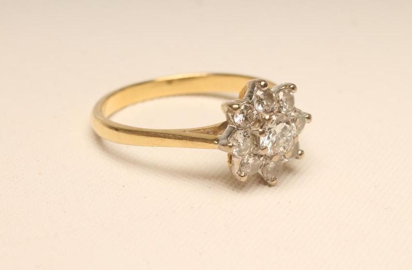 A DIAMOND CLUSTER RING Image