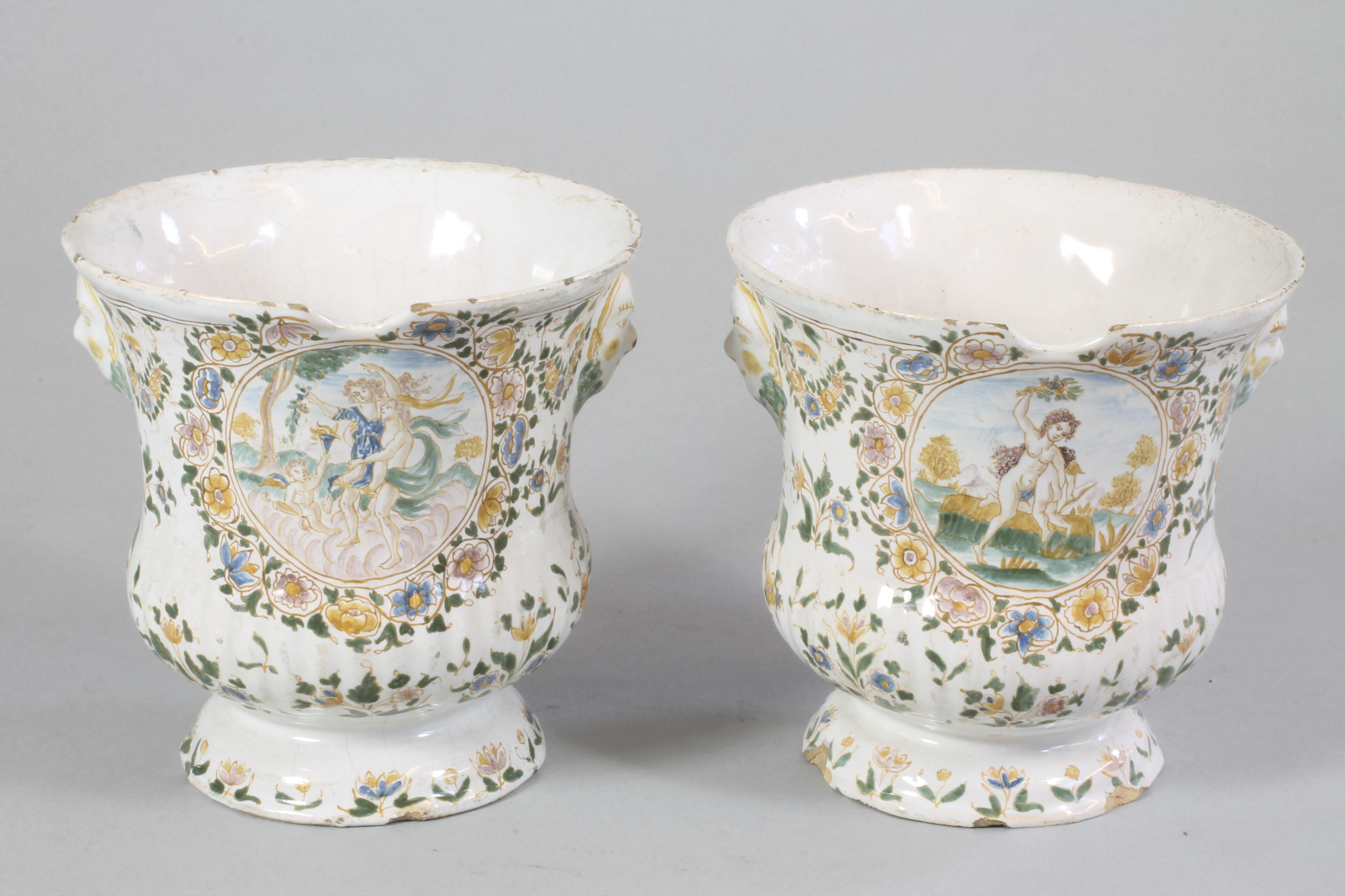 A PAIR OF FAIENCE GLASS RINSERS Image