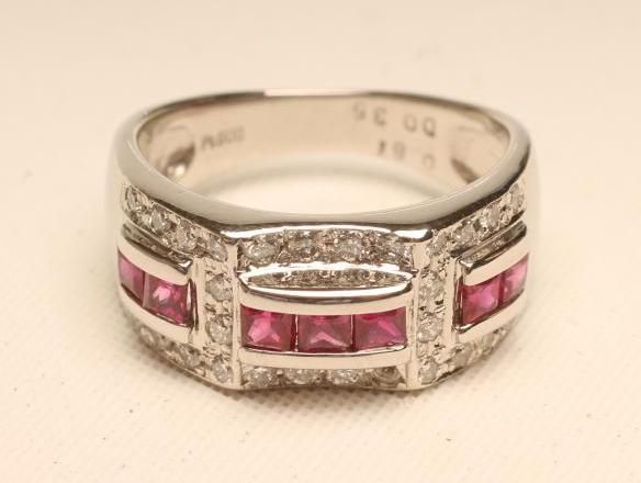 A RUBY AND DIAMOND DRESS RING Image