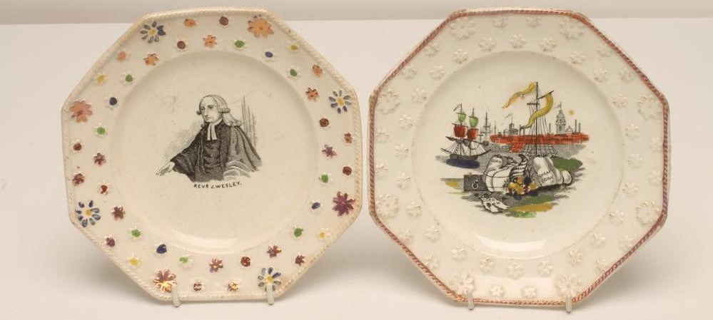 TWO PEARLWARE NURSERY PLATES Image