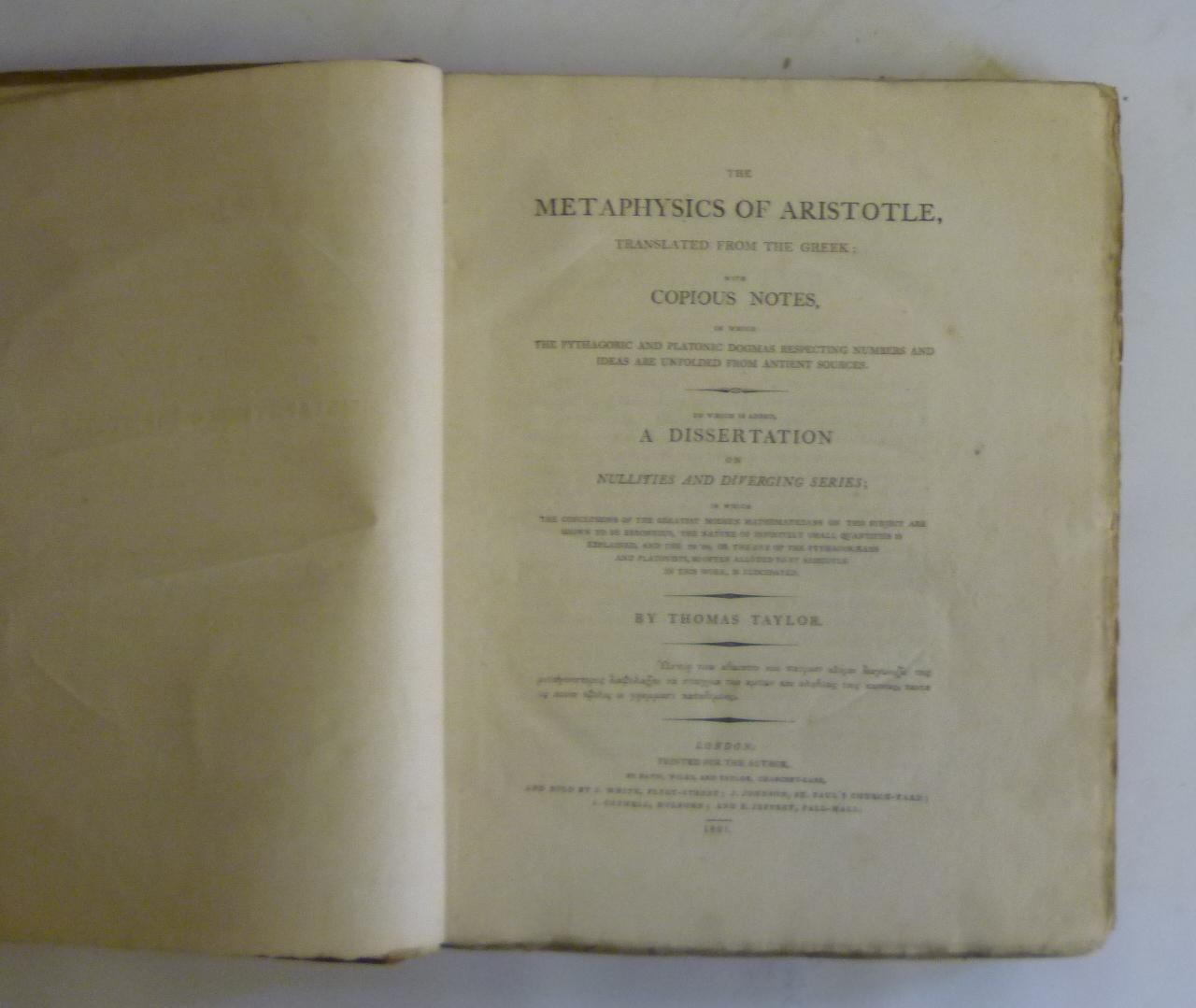 METAPHYSICS OF ARISTOTLE Image