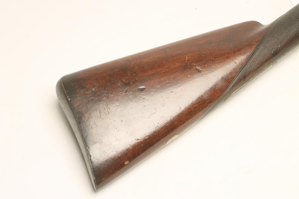 A DOUBLE BARRELLED PERCUSSION SHOTGUN Image