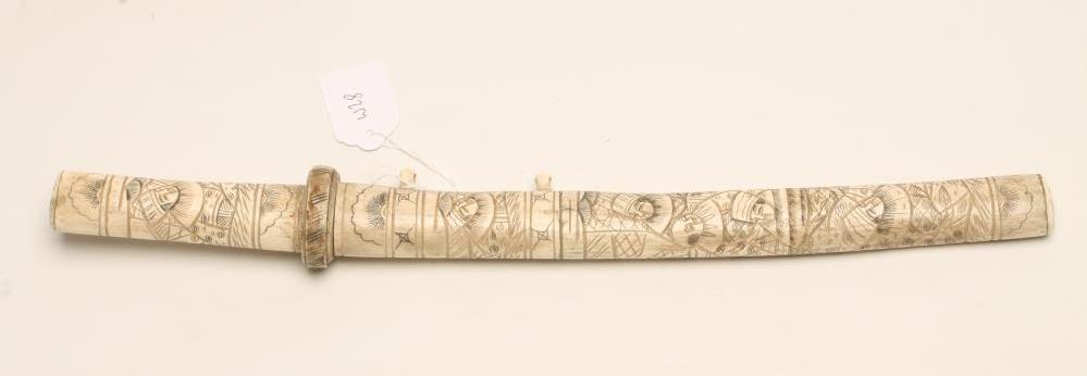 A JAPANESE CARVED BONE TANTO Image