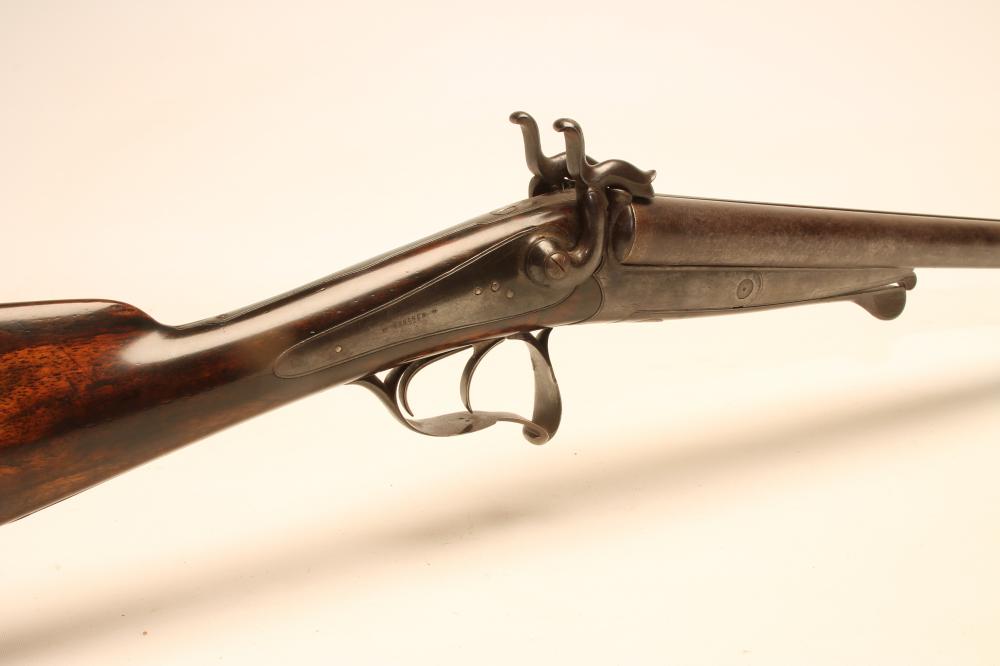 A FRENCH PINFIRE DOUBLE BARRELLED SHOTGUN Image