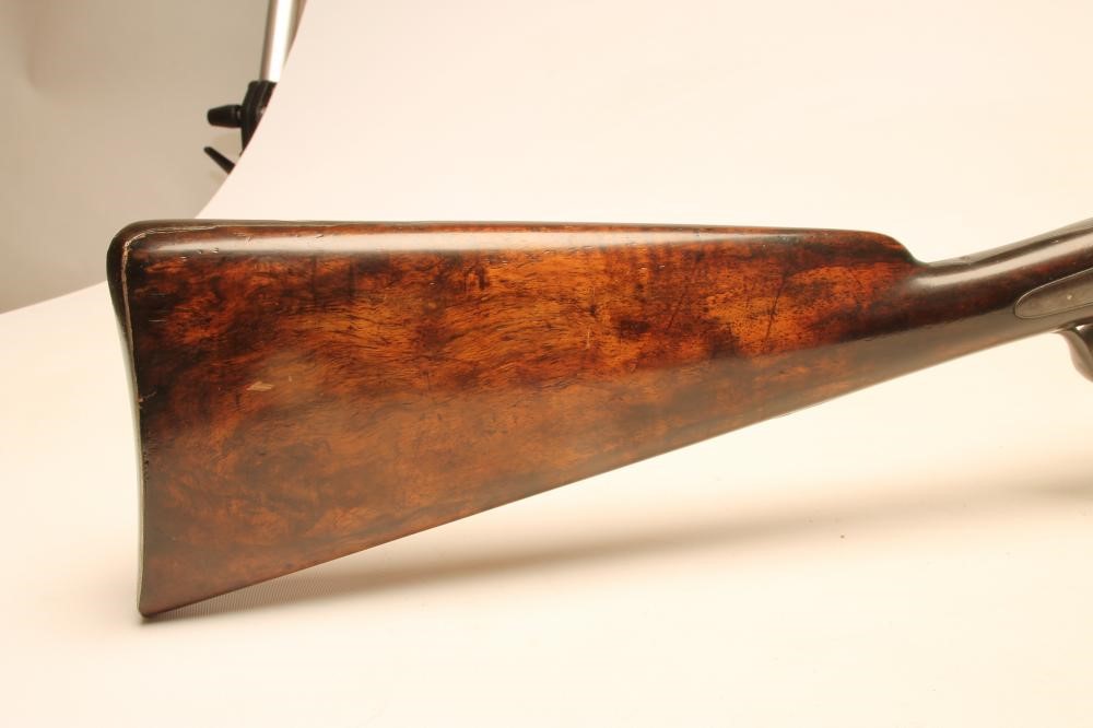 A FRENCH PINFIRE DOUBLE BARRELLED SHOTGUN Image