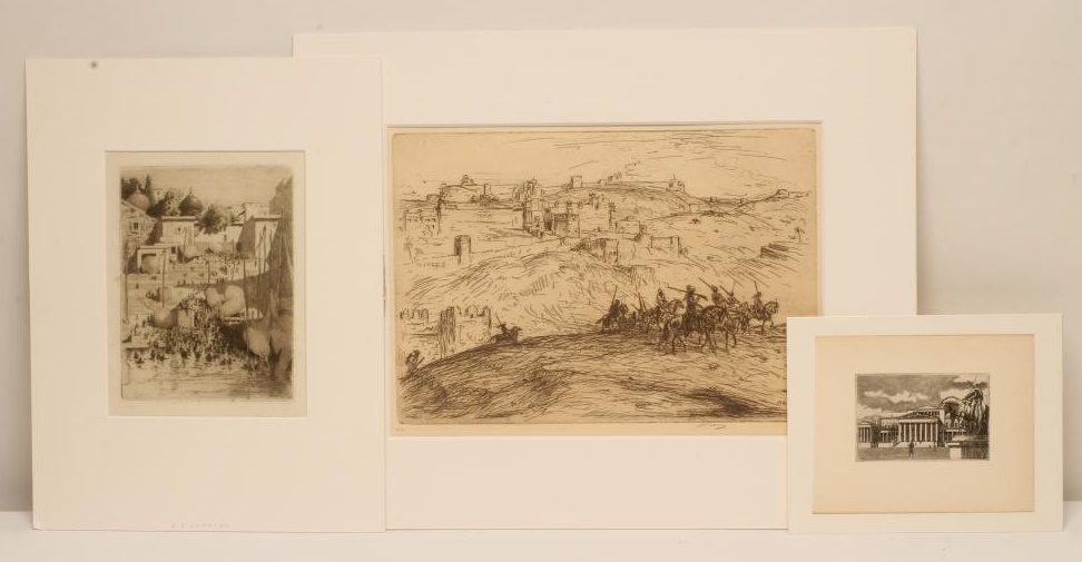 A PORTFOLIO OF PRINTS including a woodcut by Paul Nash Image