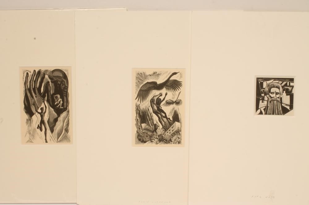 A PORTFOLIO OF PRINTS including a woodcut by Paul Nash Image