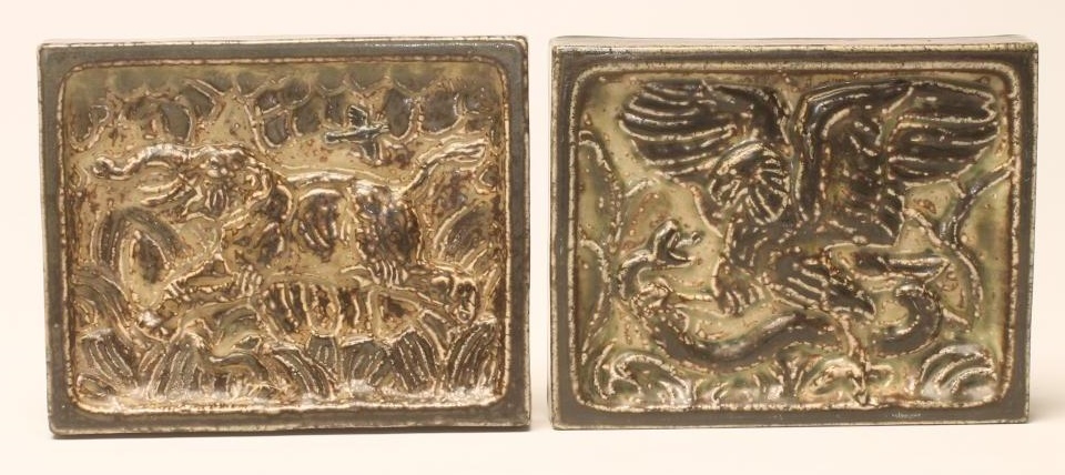 A PAIR OF ROYAL COPENHAGEN STONEWARE PLAQUES Image