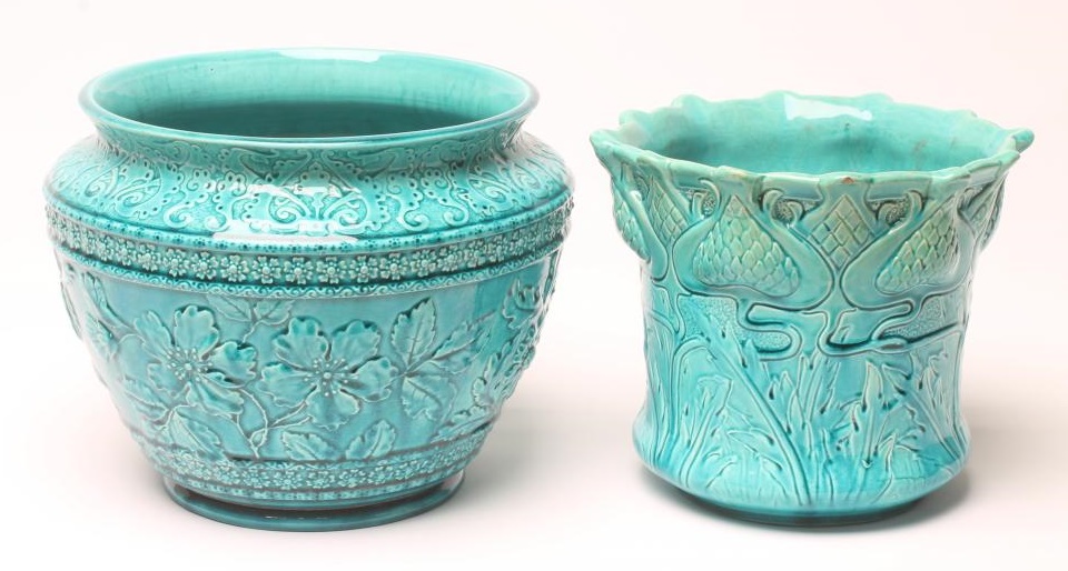 TWO BURMANTOFTS "FAIENCE" JARDINIERES Image