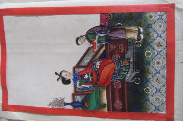 A COLLECTION OF ELEVEN CHINESE PAINTINGS on pith paper Image