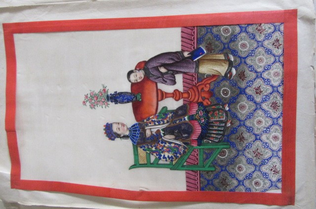 A COLLECTION OF ELEVEN CHINESE PAINTINGS on pith paper Image