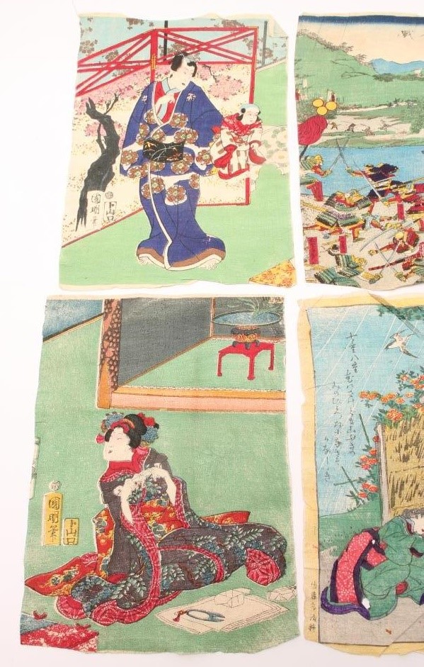 A COLLECTION OF SIX JAPANESE CREPE PAPER PRINTS Image