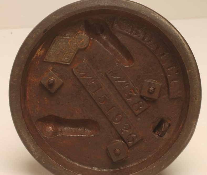 A COALBROOKDALE STYLE CAST IRON FIGURE OF A DEER HOUND in a bronzed finish Image