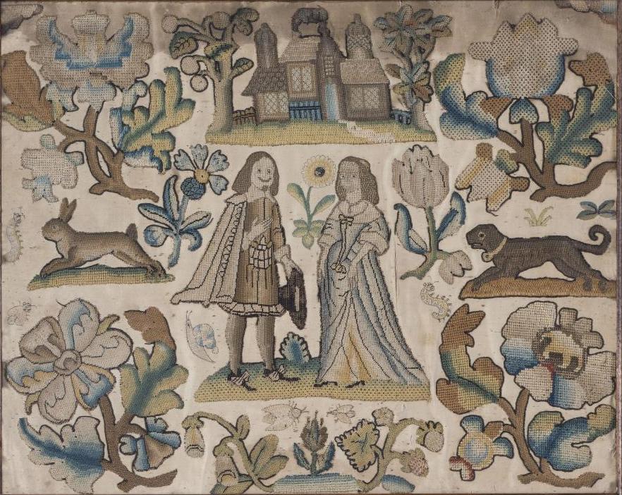 AN ENGLISH EMBROIDERED PANEL Image