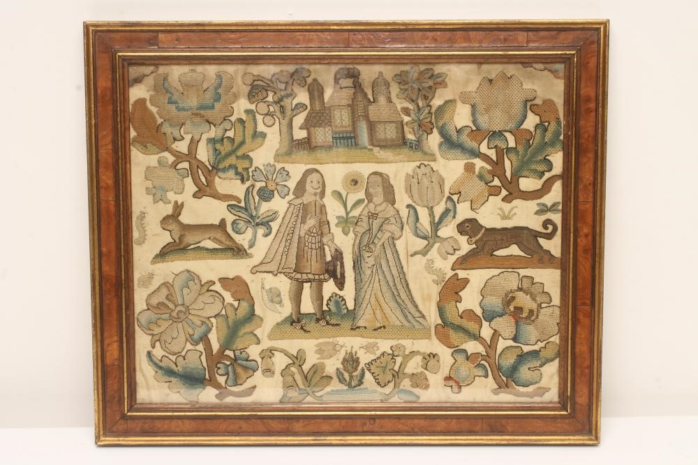 AN ENGLISH EMBROIDERED PANEL Image