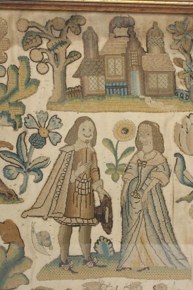 AN ENGLISH EMBROIDERED PANEL Image