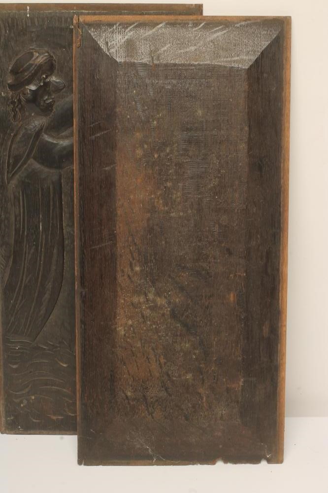 A SET OF FOUR OAK PANELS Image