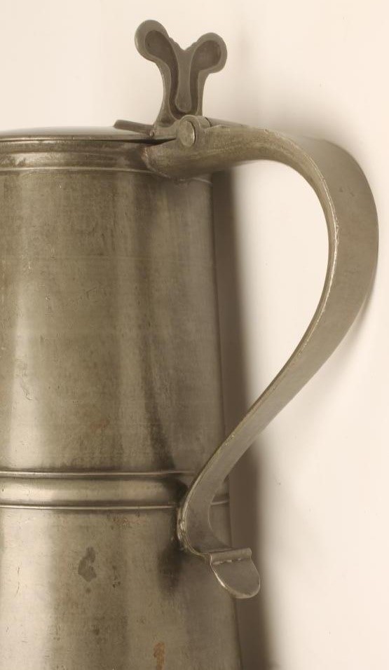 AN EXCEPTIONALLY LARGE EDINBURGH PEWTER FLAGON Image