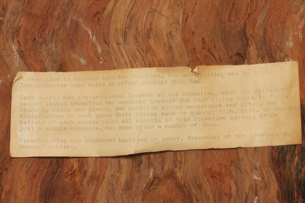 AN ABORIGINAL BARK PICTURE using natural pigments depicting creatures of Dreamtime Image