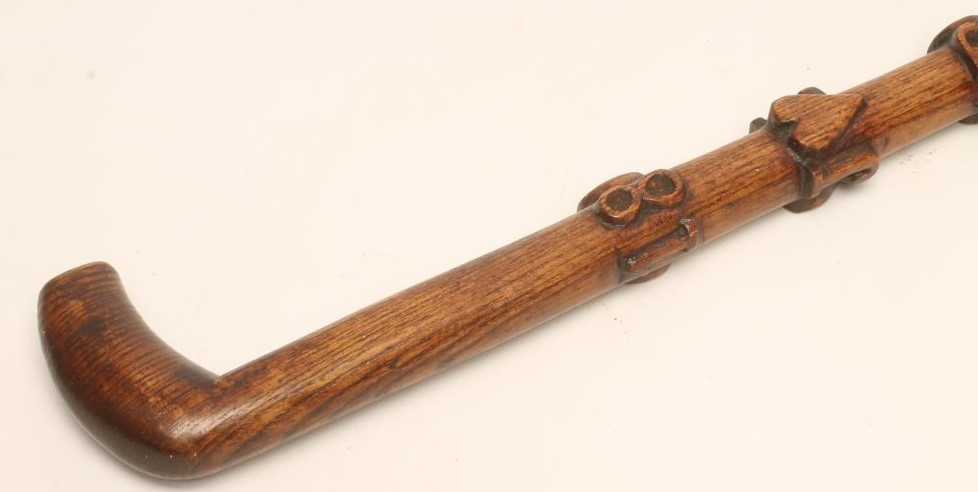 A VICTORIAN CARVED ASH WALKING CANE Image