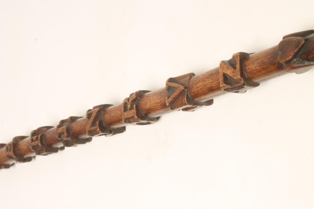 A VICTORIAN CARVED ASH WALKING CANE Image