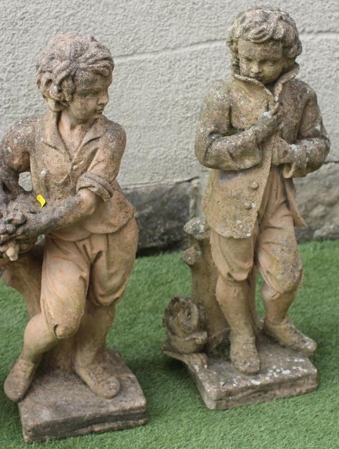 A SET OF FOUR COMPOSITION RED SANDSTONE FIGURES Image