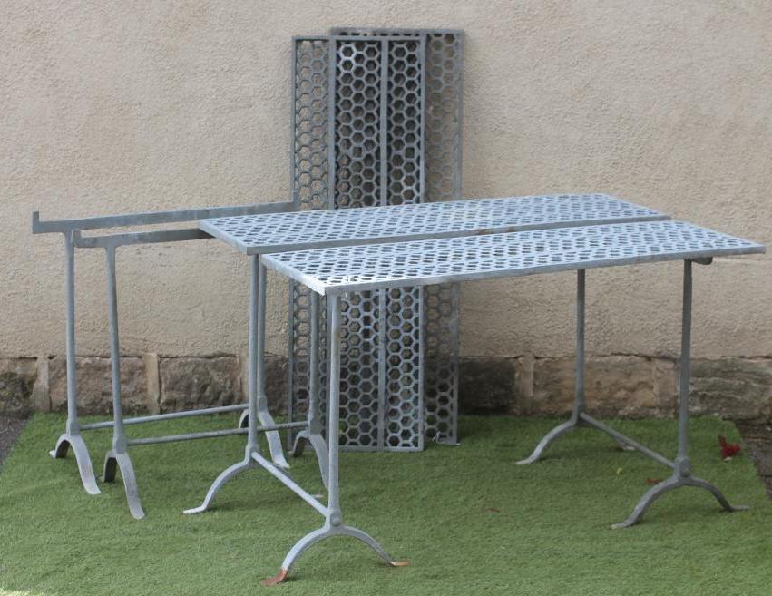A PAIR OF GALVANISED IRON GREENHOUSE STANDS Image