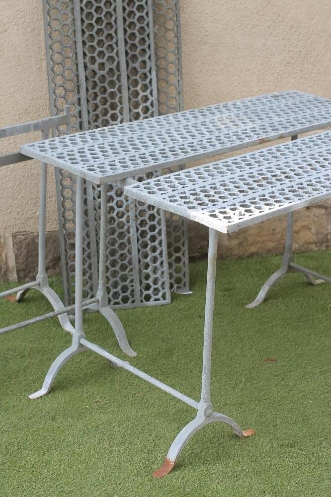 A PAIR OF GALVANISED IRON GREENHOUSE STANDS Image