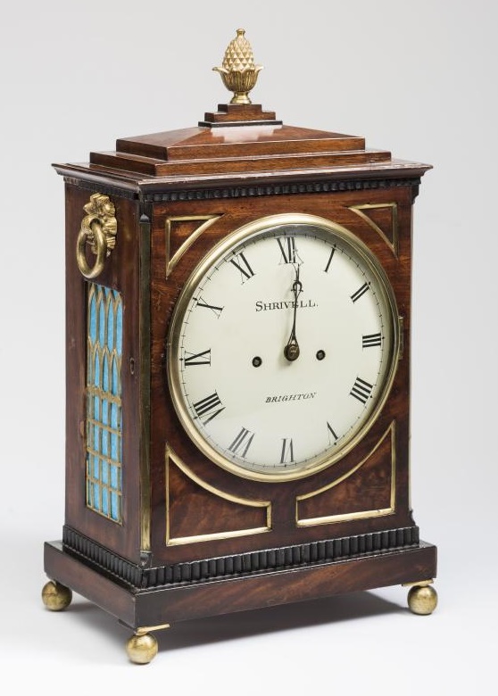A MAHOGANY CASED TABLE CLOCK by Shrivell Image