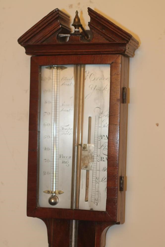 A MAHOGANY CASED STICK BAROMETER signed G Groce Image
