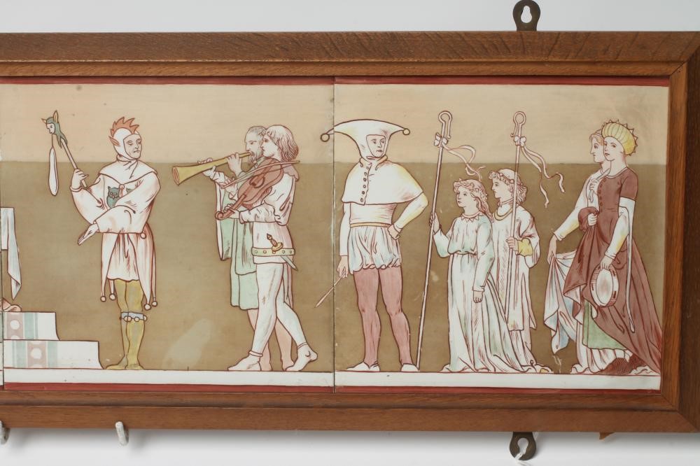 A VICTORIAN EARTHENWARE TILE PANEL Image