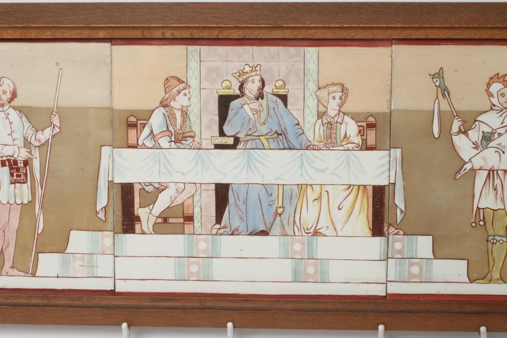 A VICTORIAN EARTHENWARE TILE PANEL Image