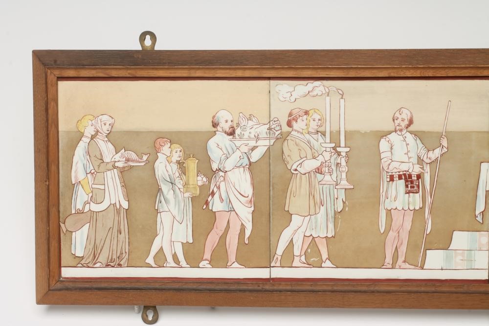 A VICTORIAN EARTHENWARE TILE PANEL Image