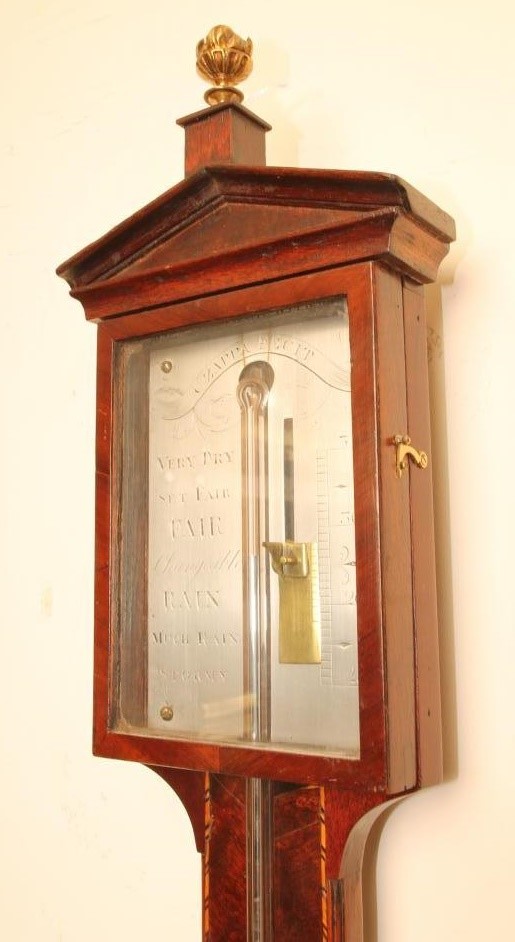 A MAHOGANY FRAMED STICK BAROMETER Image