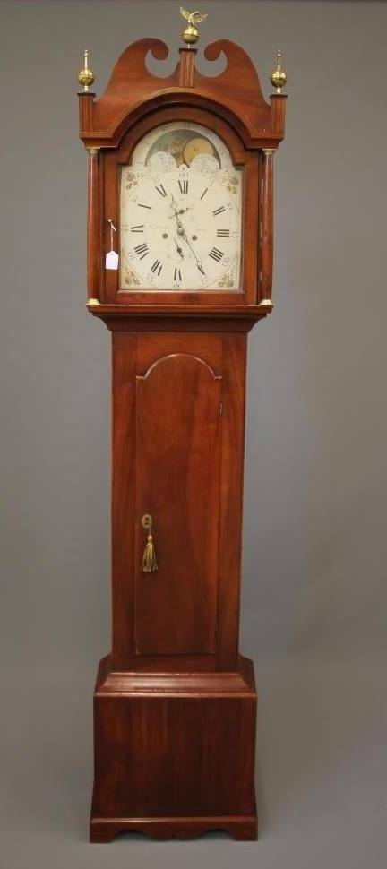 A FRUITWOOD LONGCASE CLOCK Image