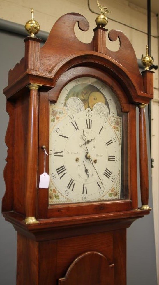 A FRUITWOOD LONGCASE CLOCK Image