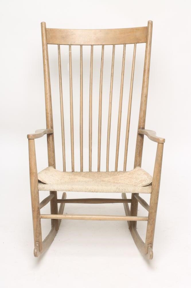 HANS WEGNER FOR FDB MOBLER A J16 ROCKING CHAIR with cord seat Image