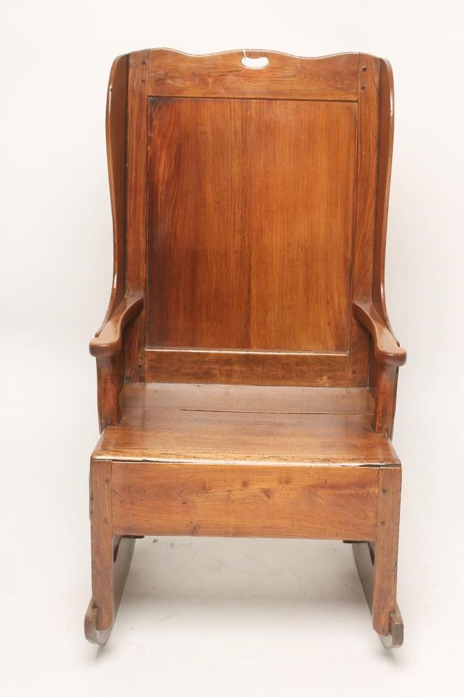 AN ELM WING BACK LAMBING CHAIR Image