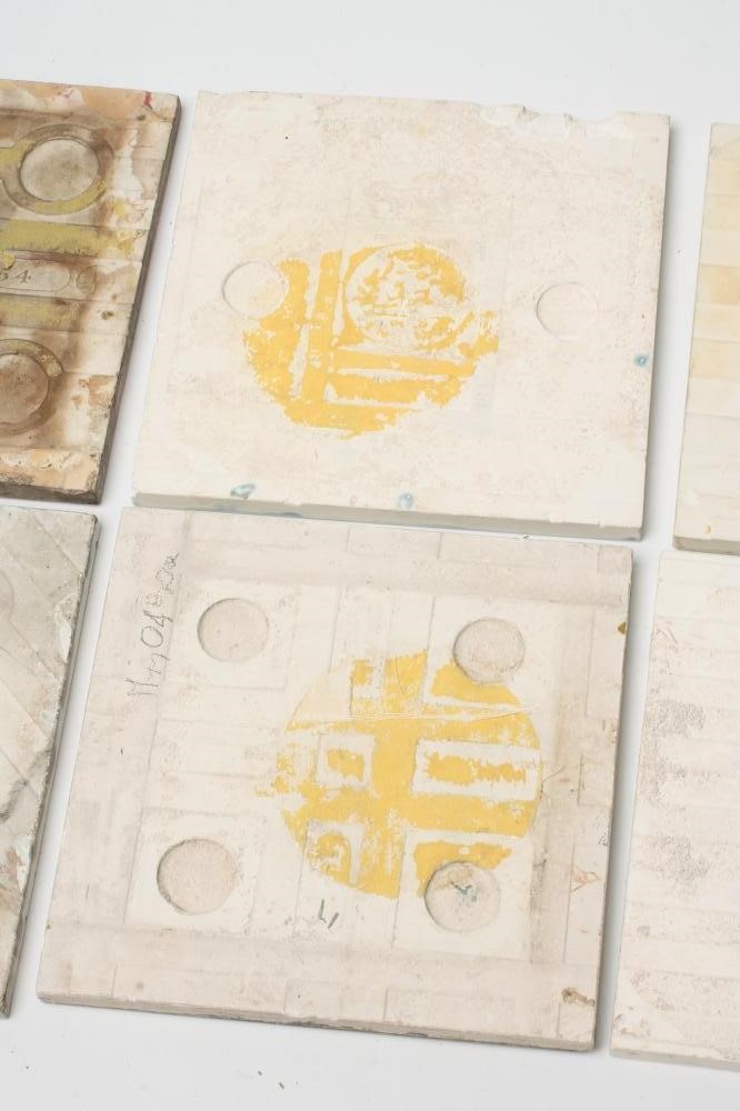 A COLLECTION OF SIX JUGENDSTIL EARTHENWARE TILES Image