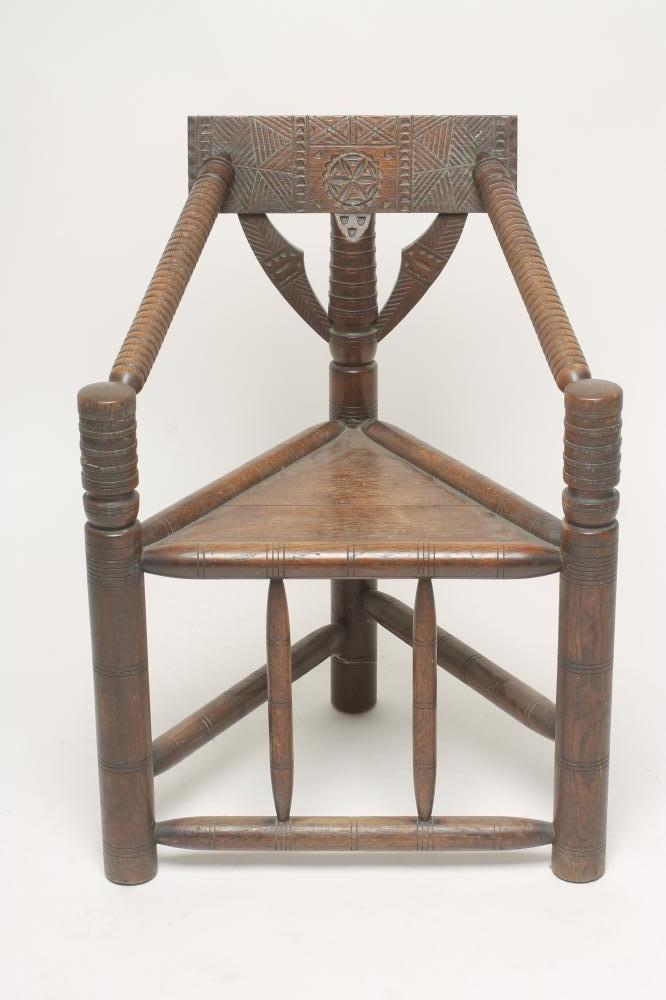 AN OAK TURNERS CHAIR Image