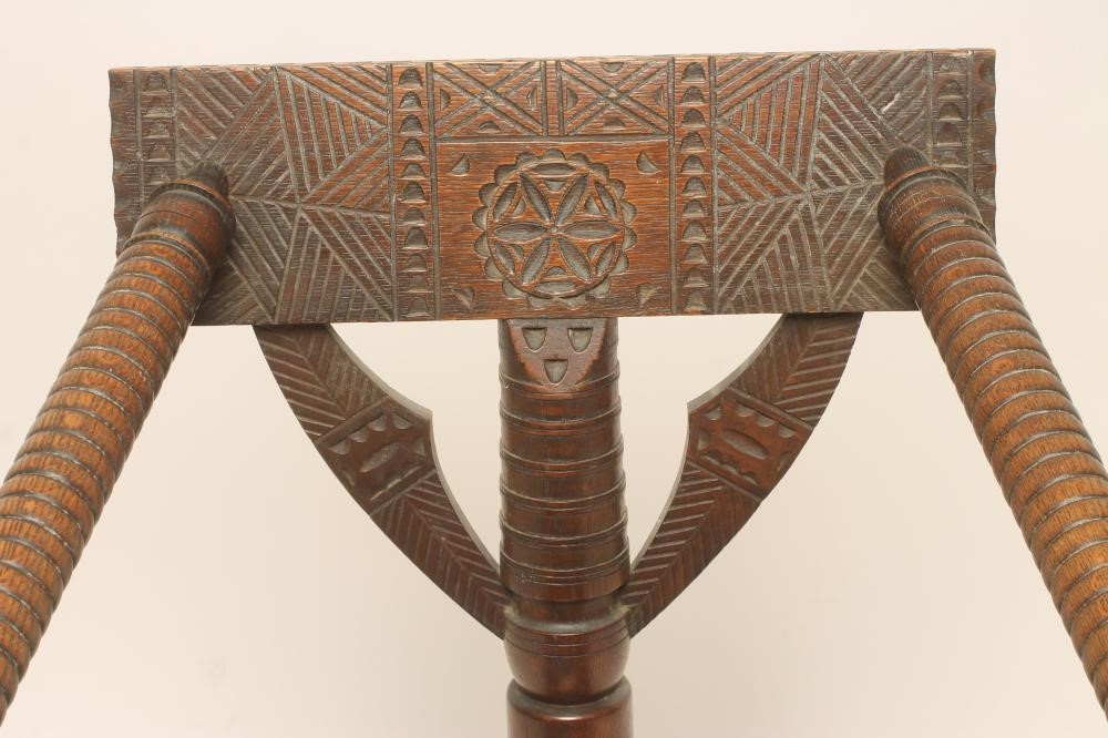 AN OAK TURNERS CHAIR Image