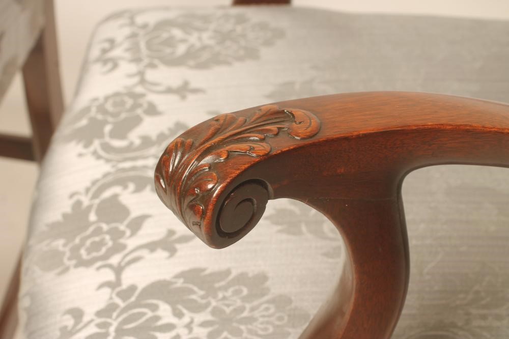 A PAIR OF MAHOGANY LADDERBACK ELBOW CHAIRS of Georgian design Image