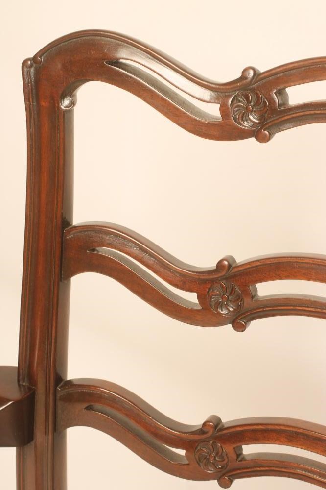 A PAIR OF MAHOGANY LADDERBACK ELBOW CHAIRS of Georgian design Image