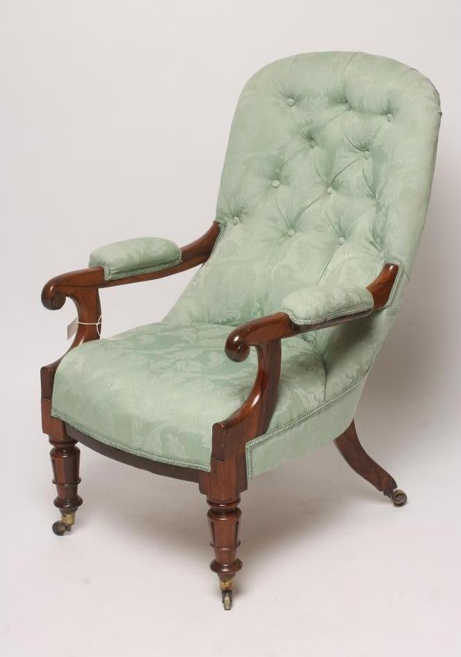 A VICTORIAN ROSEWOOD SALON CHAIR Image