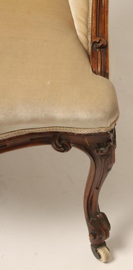 A VICTORIAN WALNUT SALON CHAIR of Grecian type Image