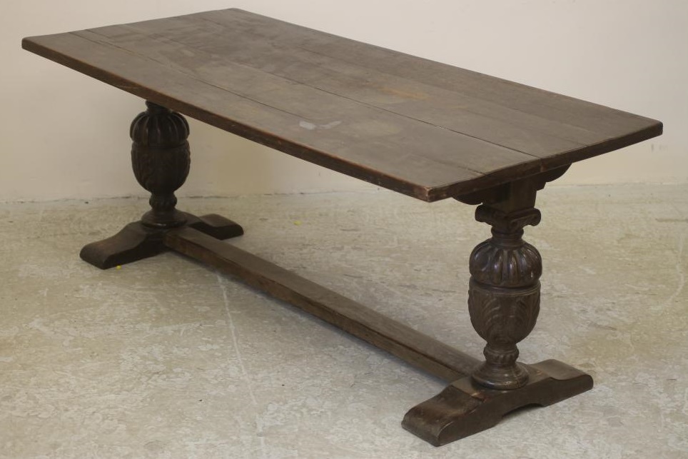 AN OAK REFECTORY TABLE Image