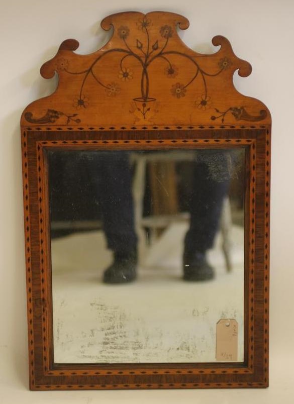 A DUTCH SATINWOOD FRET PIER GLASS Image