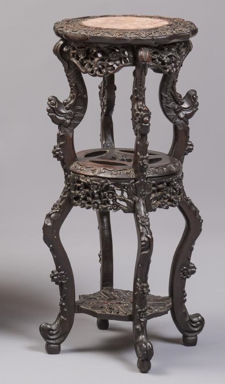 A CHINESE PADOUK WOOD JARDINIERE STAND Image