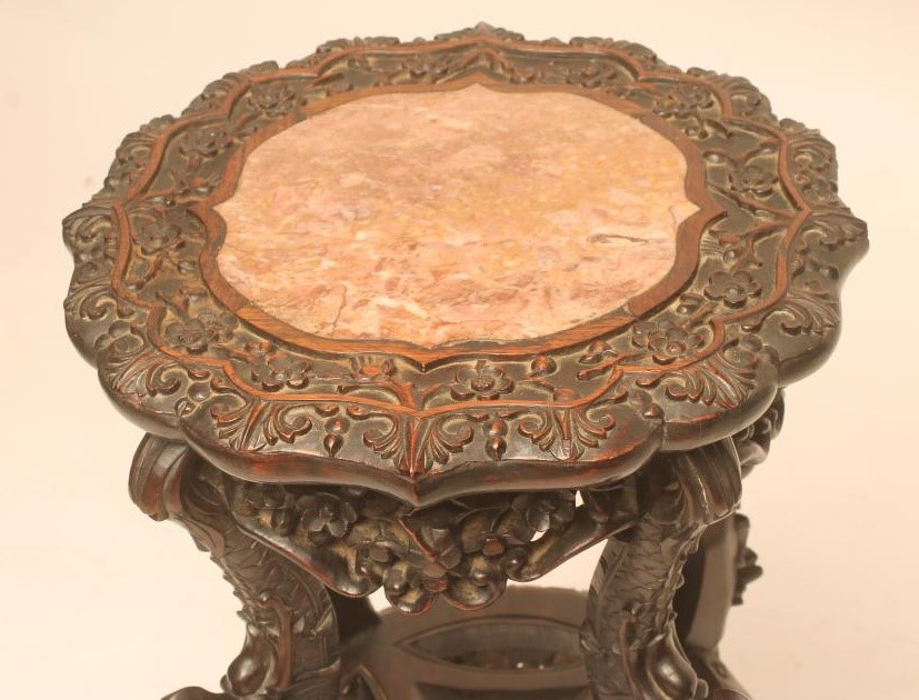 A CHINESE PADOUK WOOD JARDINIERE STAND Image